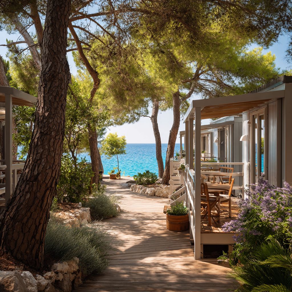 Mobile home among the pines, steps from the sea
