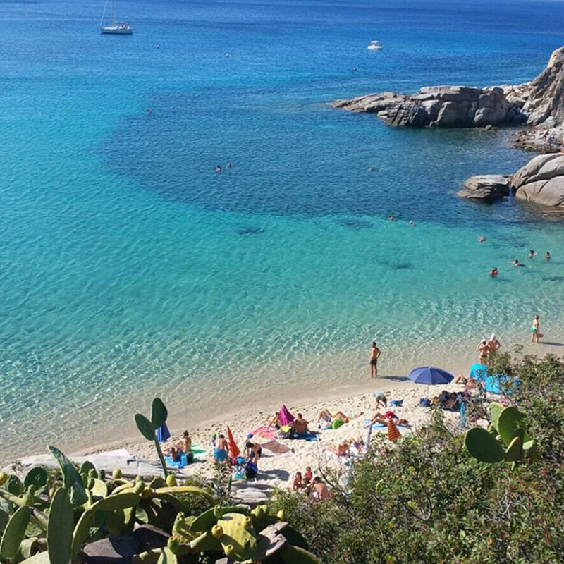 Spiaggia di Cavoli a Campo nell'Elba, sabbia chiara e mare cristallino, Isola d'Elba